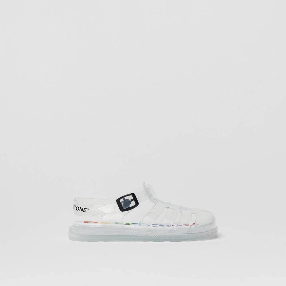 ZARA BOYS PANTONE CLEAR RUBBER SANDALS SIZE 33  (USA2) NWT
